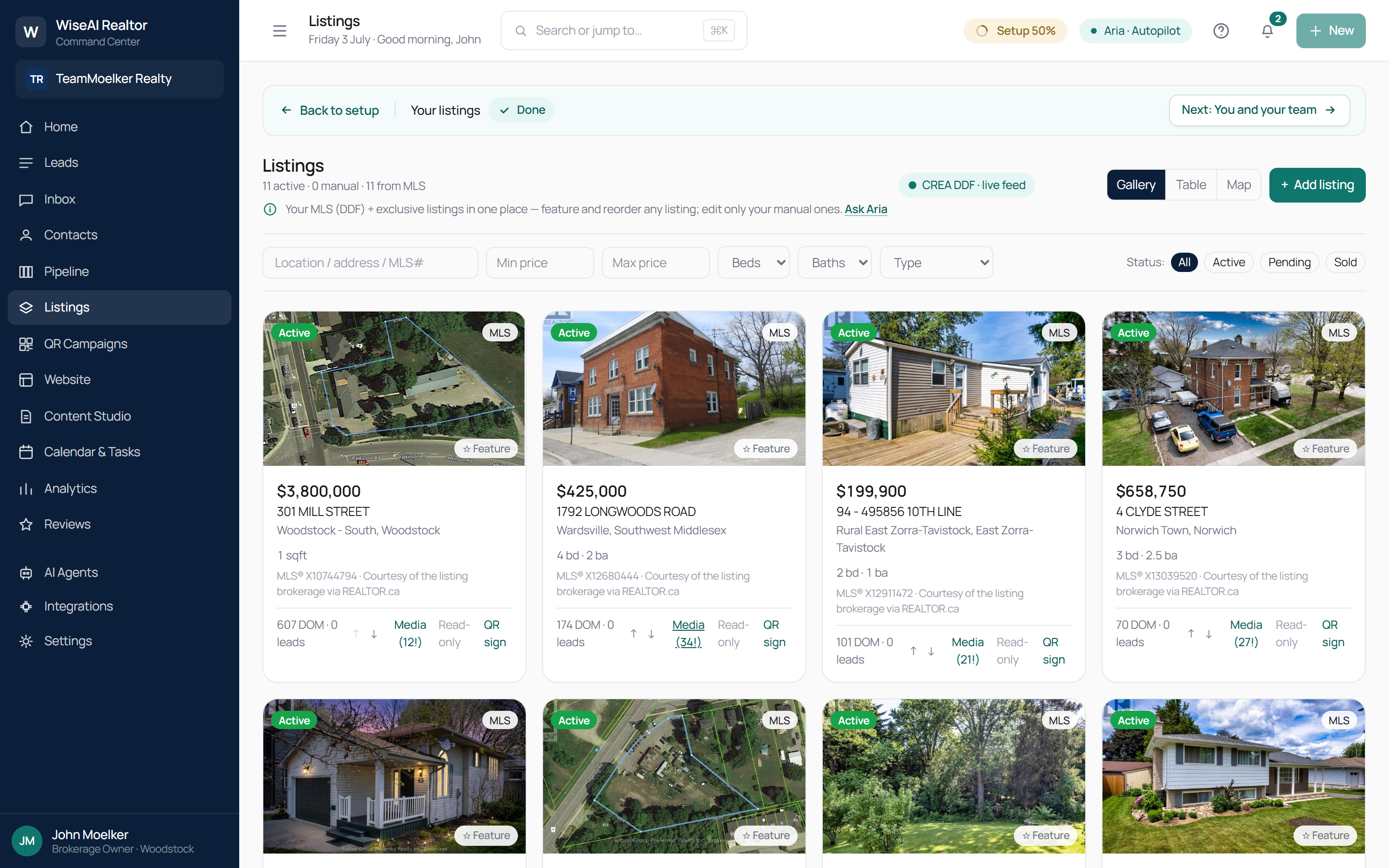 Listings — CREA DDF live feed
